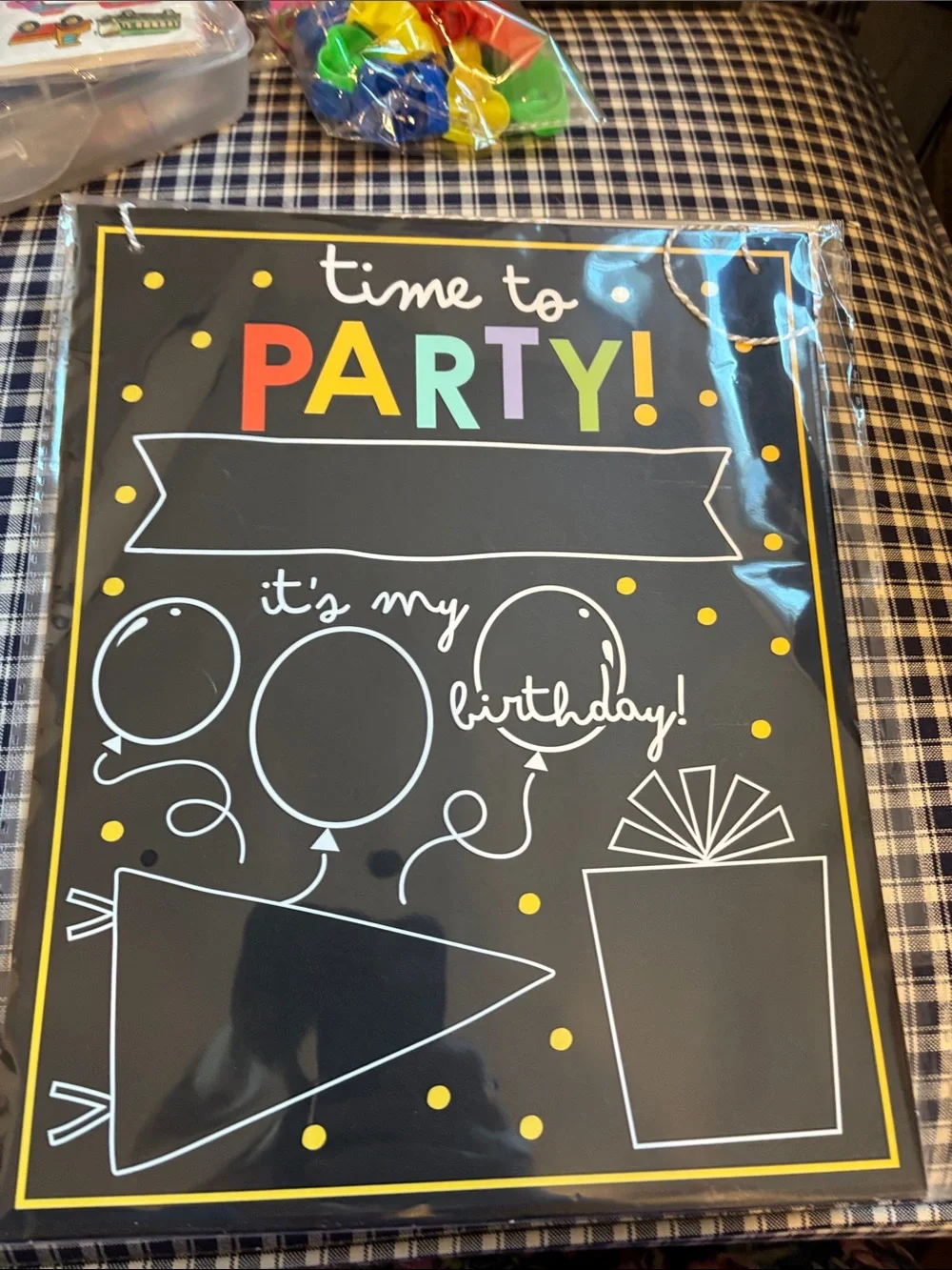 Let's Celebrate!  Birthday Chalkboard Party Sign - Party Supplies